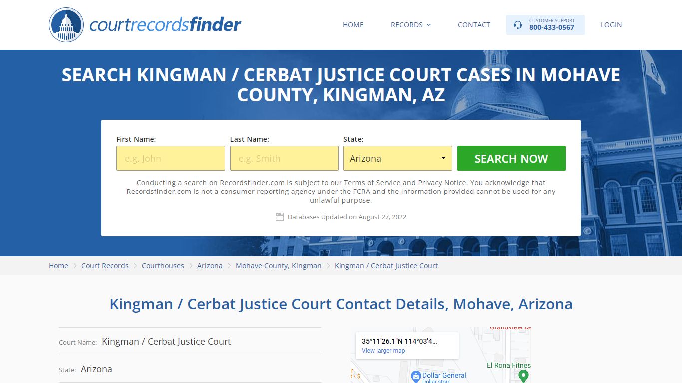 Kingman / Cerbat Justice Court Case Search - RecordsFinder